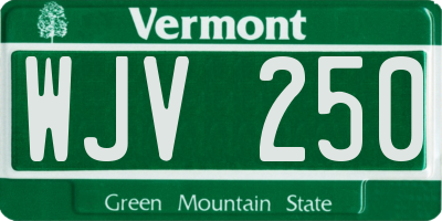 VT license plate WJV250