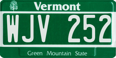 VT license plate WJV252