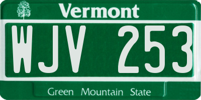 VT license plate WJV253