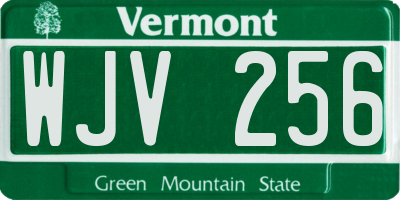 VT license plate WJV256