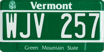 VT license plate WJV257