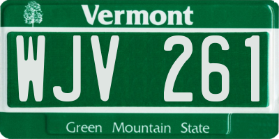 VT license plate WJV261