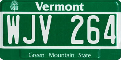 VT license plate WJV264