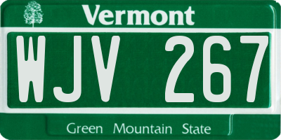 VT license plate WJV267
