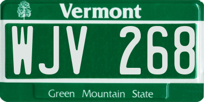 VT license plate WJV268
