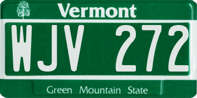 VT license plate WJV272