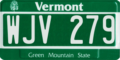 VT license plate WJV279