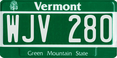 VT license plate WJV280