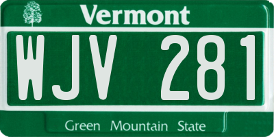 VT license plate WJV281