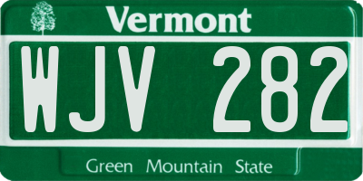 VT license plate WJV282