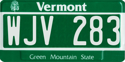 VT license plate WJV283