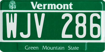 VT license plate WJV286