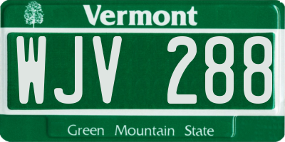 VT license plate WJV288