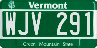 VT license plate WJV291
