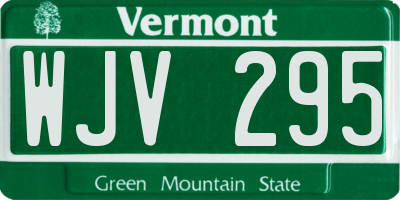 VT license plate WJV295