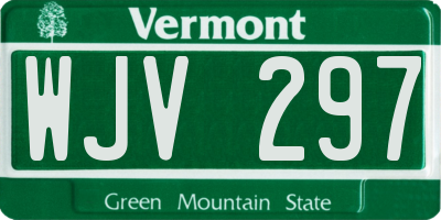 VT license plate WJV297