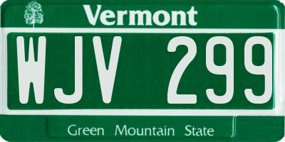 VT license plate WJV299