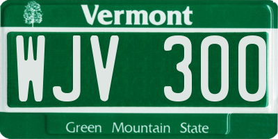 VT license plate WJV300