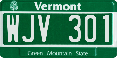 VT license plate WJV301