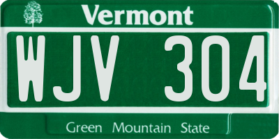 VT license plate WJV304