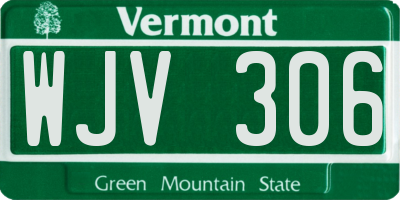 VT license plate WJV306