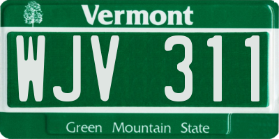 VT license plate WJV311