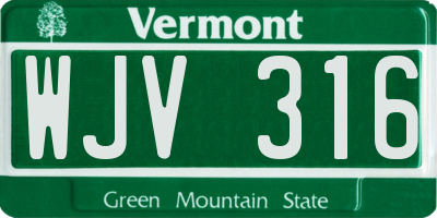 VT license plate WJV316