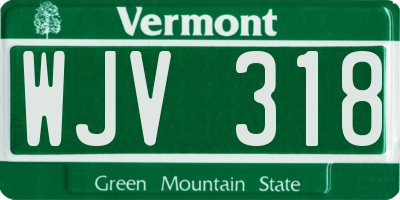 VT license plate WJV318