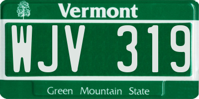 VT license plate WJV319