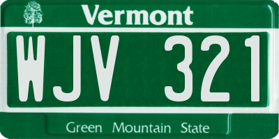 VT license plate WJV321