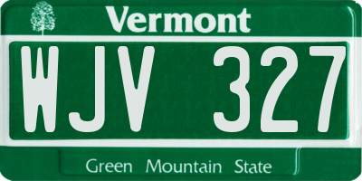 VT license plate WJV327