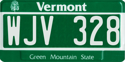VT license plate WJV328