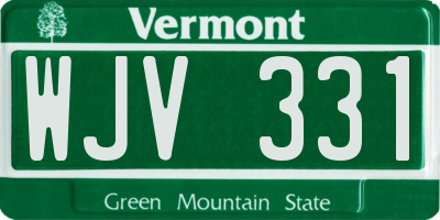 VT license plate WJV331