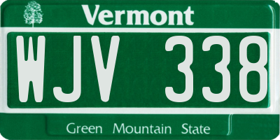 VT license plate WJV338