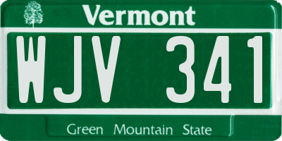 VT license plate WJV341
