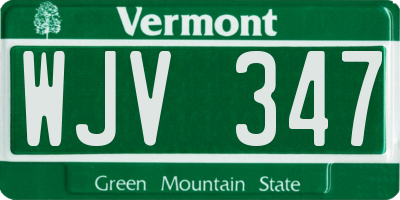 VT license plate WJV347