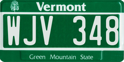 VT license plate WJV348