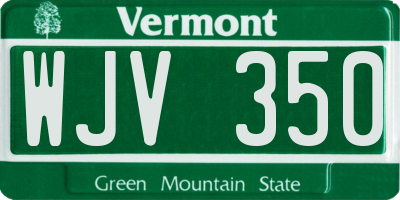 VT license plate WJV350