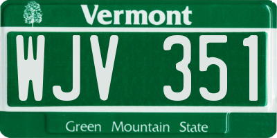 VT license plate WJV351