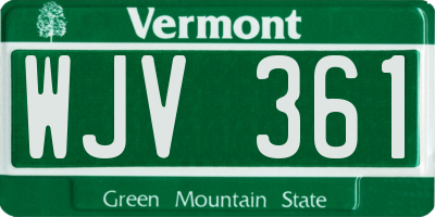 VT license plate WJV361