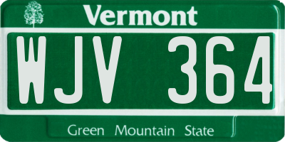 VT license plate WJV364