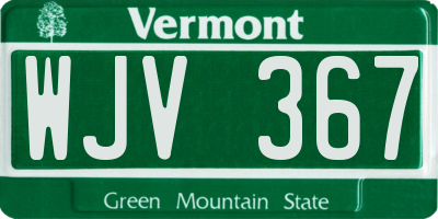 VT license plate WJV367