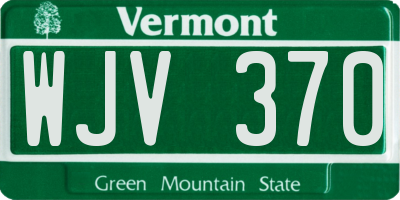 VT license plate WJV370