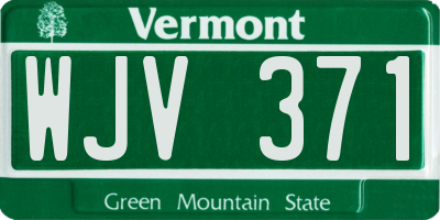 VT license plate WJV371