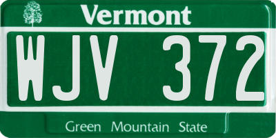 VT license plate WJV372