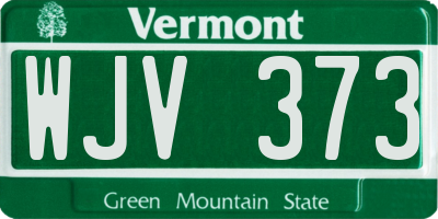 VT license plate WJV373