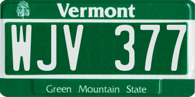 VT license plate WJV377