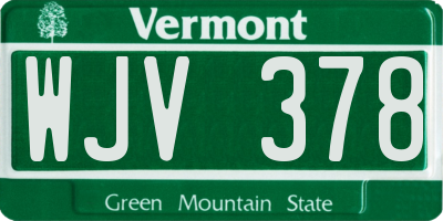 VT license plate WJV378