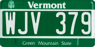 VT license plate WJV379