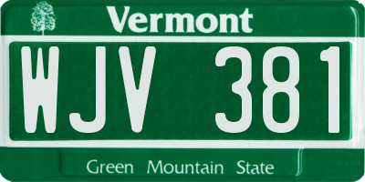 VT license plate WJV381